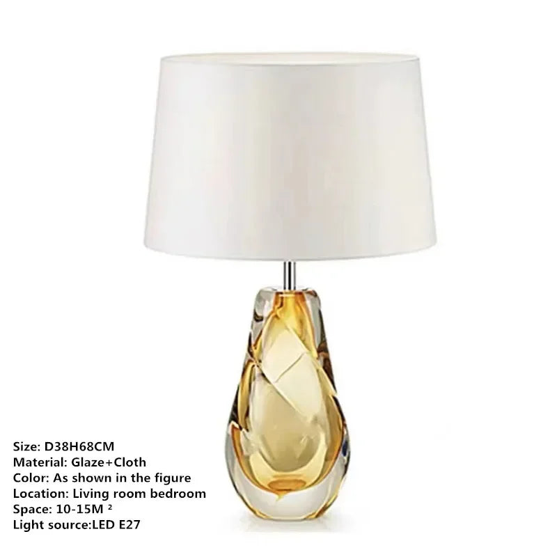 Axyaa Nordic Modern Glaze Table Lamp for Living Room, Bedroom, Hotel - LED Desk Light