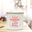 AXYAA Best Mom French Print Enamel Coffee Mug - Home Drinkware Gift