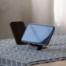 Axyaa Walnut Brass Phone Stand & Tablet Desk Holder - Secure Viewing & Recording Stand