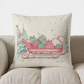 Pink Watercolor Christmas Bauble Pillow Cover by Axyaa