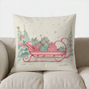 Pink Watercolor Christmas Bauble Pillow Cover by Axyaa