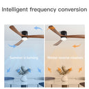 Axyaa 56" LED Ceiling Fan Lights Remote Control Solid Wood Bedroom Living Room