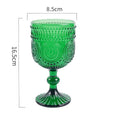 Axyaa Spiral Floral Embossed Goblet Set - 300ml Vintage Wine Glasses Cozy Collection