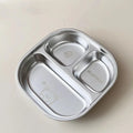 Axyaa Capybara Stainless Steel Divided Dinner Plate, 3/4 Grids, Cute & Reusable