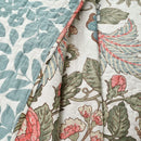 Axyaa Reversible Cotton Quilt Set, 3 Piece, King/Cal King - Green & Blue Floral