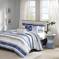 Cottage Coastal Quilt Set 6 Piece - Lightweight Bedding Layer, Shams - Axyaa Brand