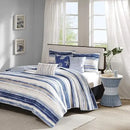 Cottage Coastal Quilt Set 6 Piece - Lightweight Bedding Layer, Shams - Axyaa Brand