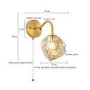 Axyaa Brass Vintage Glass LED Wall Sconce Bedroom Living Room Light