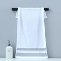 Axyaa Black Cotton Towels 34x74cm 70x140cm Embroidered Hotel Quality Bath Towel