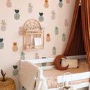 Axyaa Boho Pink Pineapple Papaya Wall Stickers for Kids Room Decor
