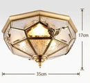Axyaa Copper Glass Ceiling Light Retro Europe Design LED Bulb for Home Indoor Lighting