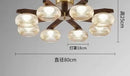 Axyaa Medieval Style Walnut Bedroom Ceiling Light Glass Lamp