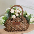 Axyaa Wicker Hanging Basket Wall Planter Handmade Rattan Flower Home Garden Wedding Decor