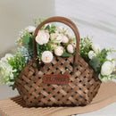 Axyaa Wicker Hanging Basket Wall Planter Handmade Rattan Flower Home Garden Wedding Decor