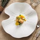 Axya Ceramic Lotus Leaf Plate: Restaurant Dessert Snack Salad Molecular Cooking Tableware