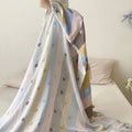 Axyaa Jacquard Tencel Cotton Cold Blanket | Silky Smooth Towel Blanket