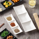 Axyaa Matte Ceramic Seasoning Dish 3 Grids Sushi Plate Molecular Cuisine Tableware