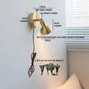 Modern Axyaa Bedside LED Wall Lamps, Swing Arm E27 Bulb, Gold Copper Finish