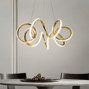 Axyaa Gold Twisted Ring LED Pendant Chandeliers for Home Decor Lighting