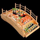 Axya Pine Sushi Bridge Boat Plate for Creative Table Setting