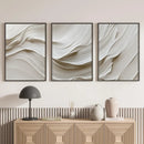 Axyaa Minimalist Beige Wave Abstract Wall Art Prints for Modern Home Decor