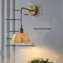 Axyaa Vintage LED Walnut Wood Wall Light with Pull Chain Switch