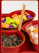 Axyaa Heart-Shaped Divided Nut Snack Plate for Living Room Tea Table