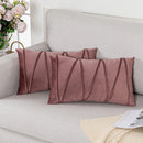 Axyaa Velvet Lumbar Throw Pillow Covers 12x20 Inch - Farmhouse Cushion Cover Cojines