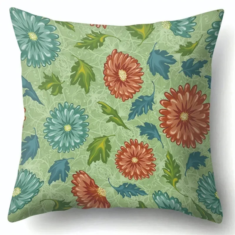 Axyaa Tree Flower Plant Landscape Print Pillow Cover 45X45CM