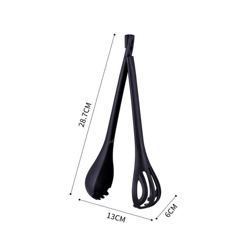 Axyaa 3-in-1 Kitchen Utensil Set: Pasta Clips, Food Tongs, Mixer