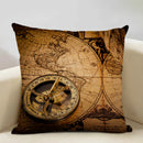 Nautical Compass Cushion Cover for Home, Office, Cafe & Car Decor - Axyaa Brand