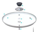 Axya Stainless Steel Wok Lid with Tempered Glass - Premium Quality