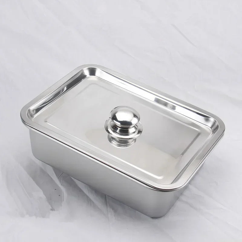 Axya Stainless Steel Mesh Strainer Colander Tray with Leak Hole Lid
