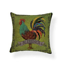 Axyaa Watercolor Rooster Pattern Pillowcase Home Decor Throw Cushion Cover