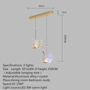 Axyaa Swan Acrylic LED Pendant Chandelier for Home and Restaurant Lighting