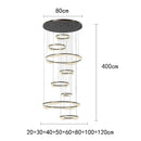 Axyaa Modern Ring LED Pendant Chandeliers for Living Room and Dining Room
