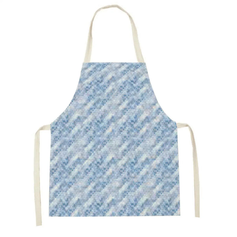 Axyaa Blue Wave Kitchen Apron: Yellow Striped Wood Texture, Adult & Kids Bib