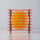 Axyaa Minimalistic Orange Moon Table Lamp with LED Warm Lights