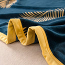 Axyaa Leaf Print Flannel Blanket: Soft Plush Bedspread for Sofa & Bed