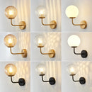 Axyaa Gold Modern Glass Ball LED Wall Sconce for Living Bedroom Decor