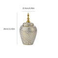 Axyaa Golden Ceramic Luxury Vase Storage Bottle Flowerpot Ornament