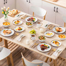 Axyaa White Stoneware Dinnerware Set with Gold Trim - 16/32 Piece Tableware Collection