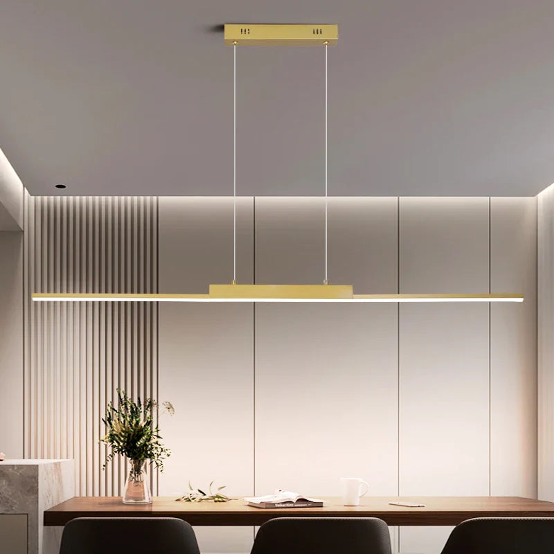 Axyaa Black Gold Chandelier: Modern Living Room Pendant Light with Phone APP Dimming