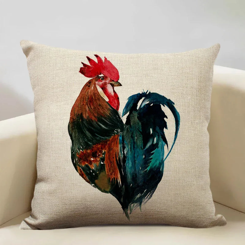 Axyaa Animal Horse Chicken Lizard Cow Antelope Pillow Case
