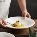 Axyaa Small Foot Ceramic Bowl Set for Salad, Soup, Noodles, Sashimi - Restaurant Tableware