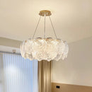 Axyaa Modern Shell Glass Chandelier LED Pendant Light for Stylish Home Decor