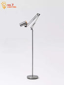 Axyaa Adjustable LED Floor Lamp in Silver Grey for Restaurant, Study, and Bar