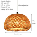 Axyaa Bamboo Woven Retro Chandelier Ceiling Light Fixture