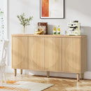 Modern White Sideboard Buffet Table with Storage Doors by Axyaa