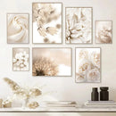Peony Rose Dandelion Botanical Flower Canvas Art Print - Axyaa Nordic Wall Poster Art